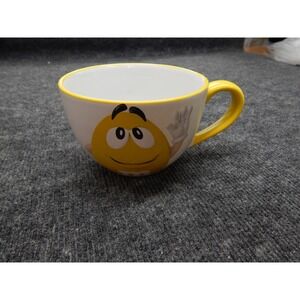 M&M's World Yellow Character Ceramic Coffee Mug Soup Cup White Yellow 2018